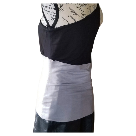 NWT Lux & Luster one shoulder color block tank top two tone - Picture 2 of 8